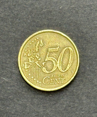 2002 italy cent euro coin - 50,